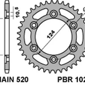 PBR řetězové kolo zadní 1027 42 C45 DUCATI MONSTER 695/800 (JTR735.42) (řetěz 520) Levný